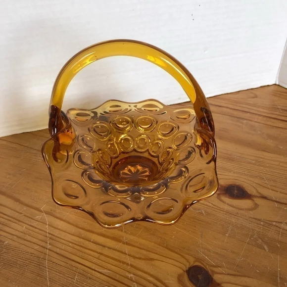Vintage LE Smith Amber Moon and  Stars Basket - Picture 4 of 8